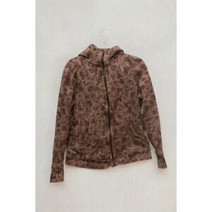 lululemon Scuba Hoodie Full-Zip – Brown Floral – Sz 8 (M)